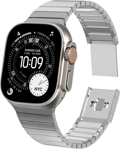 Miniatura 33 de KADES Correa de acero inoxidable compatible con Apple Watch Band Ultra 3/2/1 de 1.73 pulgadas Series 11/10 de 1.81 pulgadas/1.65 pulgadas, Series