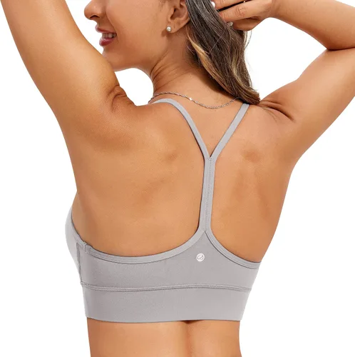 CRZ YOGA Butterluxe - Brasier deportivo con espalda en Y para mujer, tirantes delgados, sin varillas, cuello redondo, atlético, acolchado, para yoga