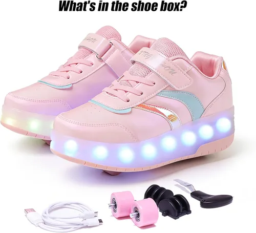 Miniatura 4 de Ufatansy Roller Shoes Girls Boys Sneakers with Wheels Roller Skate Shoes USB Charging LED Light Up Footwear Skates for Beginner Trainers Kids