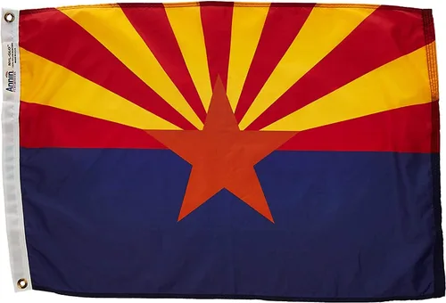 Annin Flagmakers Bandera del estado de Arizona fabricada en Estados Unidos según las especificaciones de diseño oficiales del estado, 2 x 3 pies