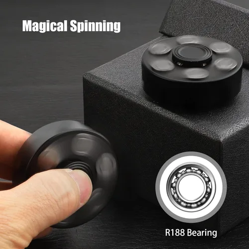 Miniatura 4 de Juguete Fidget Spinner para Adultos y Niños, Spinner de Mano y Dedo de Aleación Negra Genial, Alivio del Estrés Anti Ansiedad Fidget Cube Fidget
