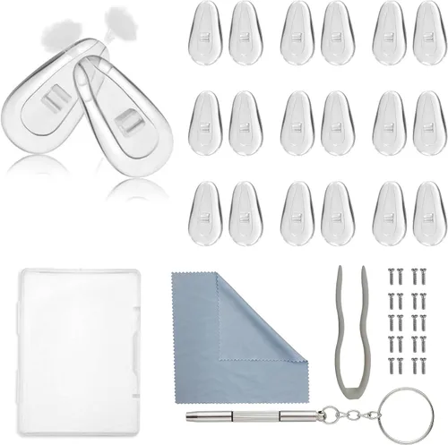 10 pares de almohadillas para la nariz para anteojos, kit de repuesto de almohadillas de nariz de silicona suave mejoradas, almohadillas de nariz