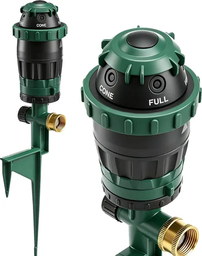 Miniatura 8 de LIULO TOOL Paquete de 2 rociadores de impacto de aleación de zinc para patio, cabezal de rociador de agua pulsante de acero inoxidable en base