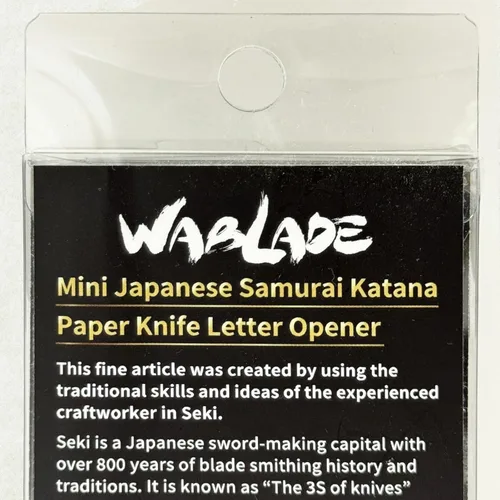Miniatura 9 de Wablade Abrecartas Katana con soporte de 8.27 pulgadas, abrelatas de correo samurái japonés, fabricado en Seki Japón, decoración de escritorio mini