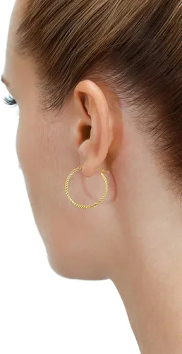 Miniatura 3 de Pendientes de aro de tubo cuadrado trenzado de oro amarillo de 14 k