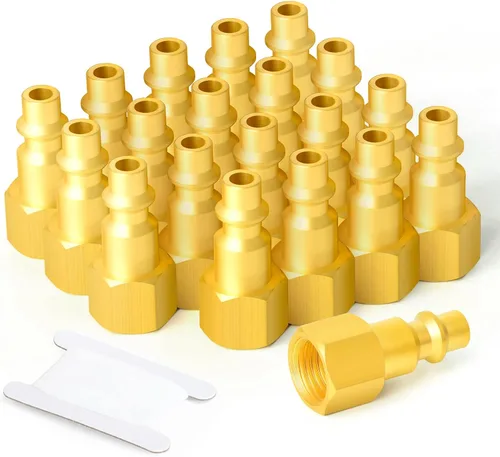 Miniatura 22 de GASHER 5 piezas de ajuste de herramienta de aire industrial de acero inoxidable 304 NPT hembra de 1/4 pulgada, tapones neumáticos de alto flujo