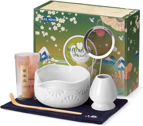 Miniatura 11 de Juego de batidor de bambú Matcha con 2 paquetes de batidor de bambú natural 100% Matcha, colador, cuchara para té y cuchara de té, Chasen