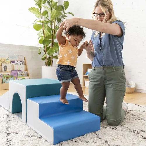 Miniatura 9 de ECR4Kids SoftZone Escalador de túnel individual, conjunto de juego para niños pequeños, contemporáneo, 3 piezas