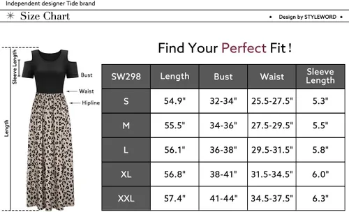 Miniatura 6 de STYLEWORD - Vestidos largos de verano para mujer con hombros descubiertos y bolsillo