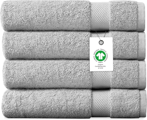 Miniatura 10 de Toalla de baño de felpa de algodón orgánico de lujo Certificado GOTS y OEKO-TEX Toallas de calidad hotelera premium Tecnología Feather Touch