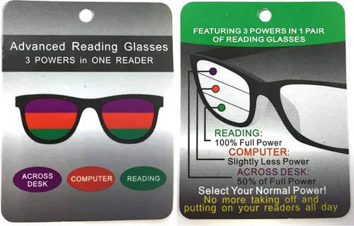 Miniatura 4 de SA106 Gafas de lectura progresivas con borde metálico para hombre, diseño de piloto, multi 3
