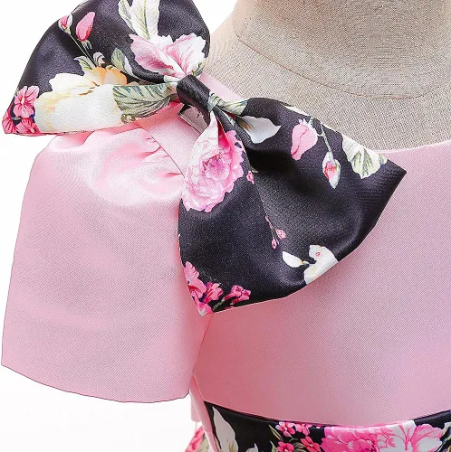 Miniatura 4 de Vestido de fiesta de boda con estampado floral para niñas, vestido formal de baile de graduación