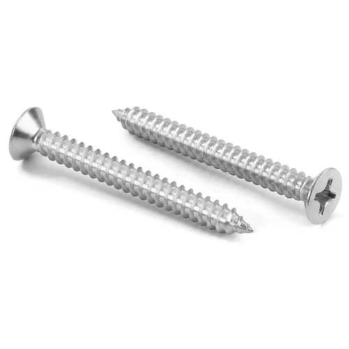 Tornillos de chapa metálica de cabeza plana #14 x 3, tornillos para madera, autoroscantes, acero inoxidable 18-8 (304), 25 unidades Plateado