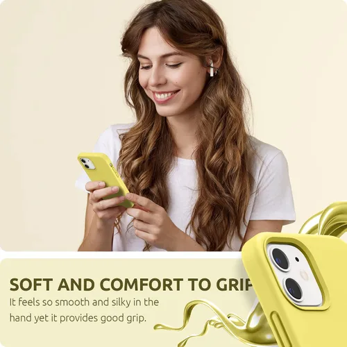 Miniatura 6 de SURPHY Diseñada para iPhone 12 y iPhone 12 Pro de 6.1 pulgadas, funda gruesa de silicona líquida (con forro de microfibra) para iPhone 12 y 12 Pro