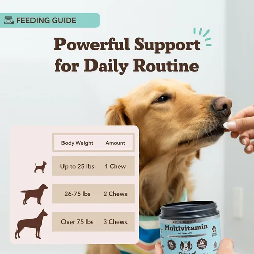 Miniatura 5 de Natural Dog Company Vet Strength Multivitamínico para perros – 90 masticables suaves de alta potencia con glucosamina, condroitina, probióticos