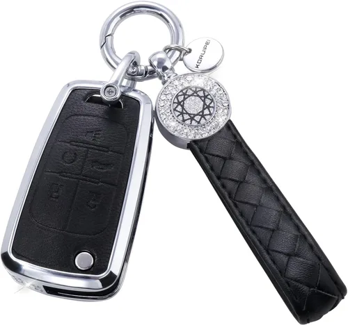 Miniatura 21 de Funda para llavero compatible con Volvo, cuero negro con cristal de protección de 360 grados para XC90, XC60, XC40, S60, S90, V60, V90, Polestar 1