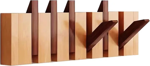 Miniatura 18 de Percheros montados en la pared, ganchos para llaves de piano, colgador de madera maciza natural, tela no tejida, perchas para armario, cocina