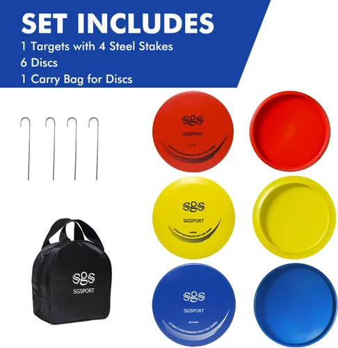 Miniatura 5 de Disc Golf Basket - Portable Disc Golf Target with Heavy Duty 24-Chains Come with 6pcs Disc Golf Discs and Carry Bag, Ground Stake -Suitable for