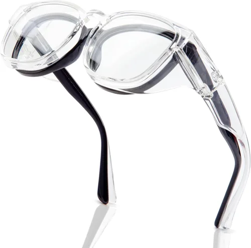 Miniatura 8 de LianSan Gafas de seguridad sobre anteojos para mujer, gafas antivaho que se ajustan sobre las gafas para certificación ANSI Z87.1 Gris claro
