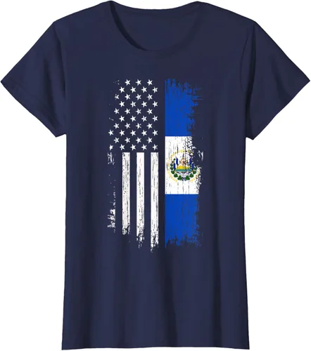 Miniatura 40 de Camiseta de la bandera de Estados Unidos salvadoreño - Camiseta de El Salvador USA