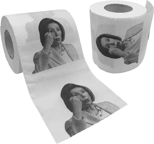 Nancy Pelosi - Rollo de papel higiénico novedoso, paquete de 2 unidades | Pelosi divertido regalo político para demócratas y republicanos | Paquete