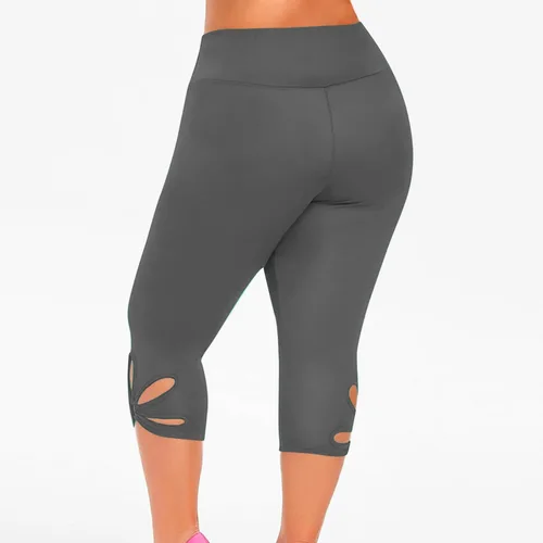 Miniatura 60 de Pantalones capri para mujer, estilo casual, de verano, elásticos, de cintura alta, pantalones de yoga, ajuste atlético, pantalones deportivos