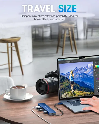 Miniatura 6 de Hiearcool Hub USB C para MacBook Air/Pro, adaptador USBC 7 en 1 multipuerto con adaptador HDMI 4K, estación de acoplamiento USB-C para portátiles