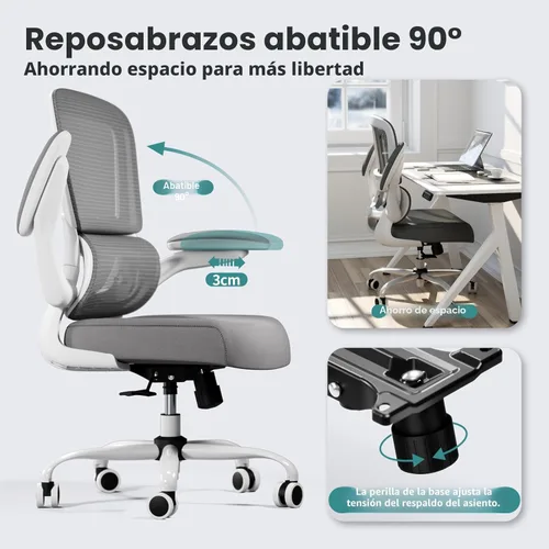Miniatura 6 de TRALT Silla de oficina – Silla de escritorio ergonómica con soporte lumbar ajustable, silla de computadora de malla, sillas ejecutivas para oficina