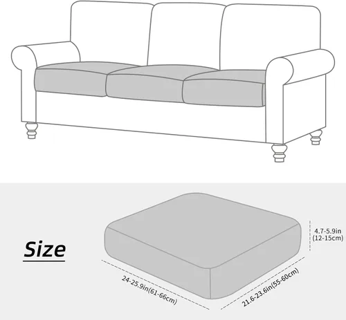 Miniatura 5 de Fuloon Fundas impermeables para cojines de sofá, fundas elásticas para asientos de sofá, protector de muebles lavable sólido adecuado para sillón