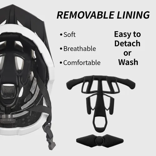 Miniatura 6 de Casco de bicicleta para adultos, casco ligero de bicicleta de montaña con luz trasera LED recargable por USB, visera solar extraíble para mujeres
