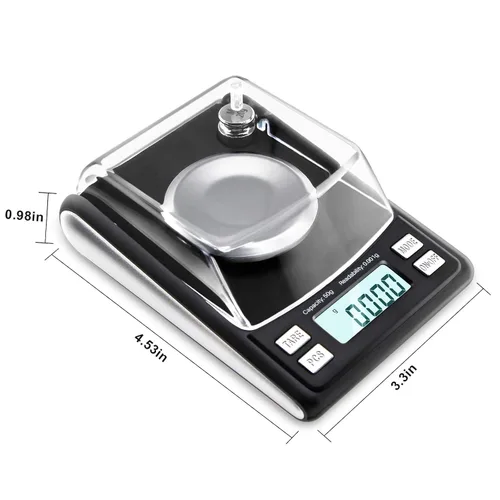 Miniatura 4 de Fuzion Báscula miligramos de 50/0.00 oz, escala de mg con peso cal de 0.71 oz, microescala, báscula de polvo para recargar