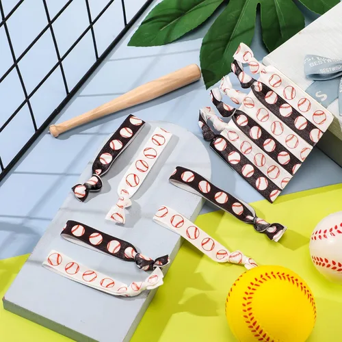 Miniatura 7 de Hanaive 20 ligas elásticas para el pelo de béisbol, pulseras sin arrugas, accesorios para mujeres