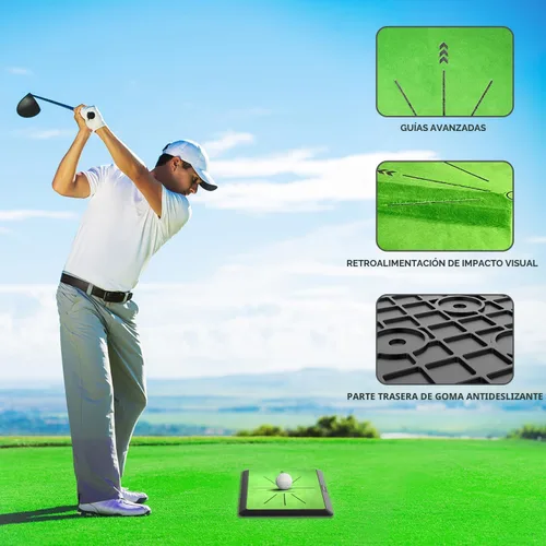 Miniatura 4 de COSPOPTIC Golf Hitting Mat with Swing Path Feedback, Heavy-Duty Rubber Base Anti-Slip Golf Training Mat, Extra Replaceable Surface, Portable