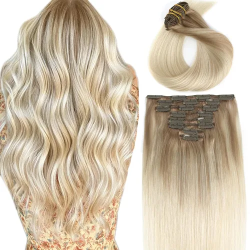 Miniatura 11 de ABH AMAZINGBEAUTY HAIR Extensiones de cabello humano negro con clip, 8 piezas de extensiones de volumen con clip, 4.23 onzas, sedoso, lacio, suave