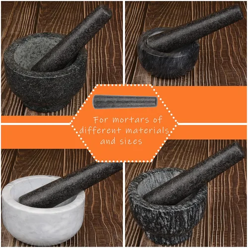 Miniatura 5 de Maja de repuesto de granito de 7.4 pulgadas, solo piedra pulida, mortero grande para multifunción en cocina (mortero no incluido) (granito pulido)