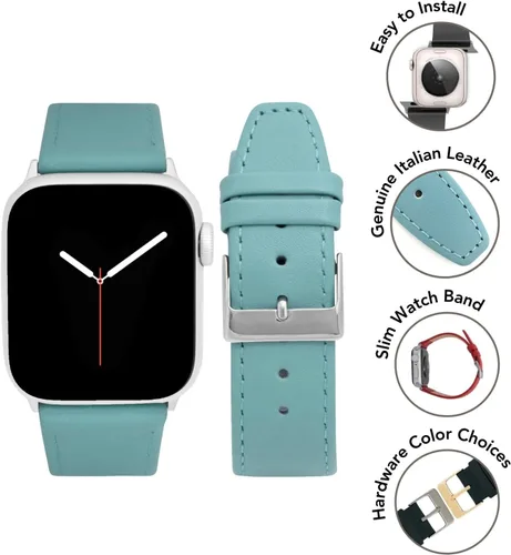 Miniatura 3 de Bandini Correas de cuero para mujer para Apple Watch de 1.496 pulgadas, 1.575 pulgadas, 1.614 pulgadas para mujer, correa delgada de cuero iWatch