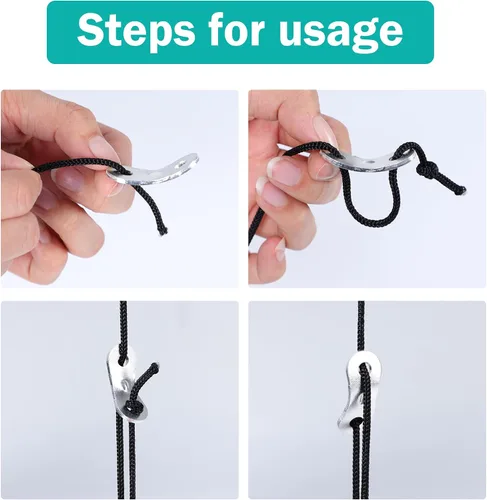 Miniatura 5 de uxcell Tensor de cuerda de guyline de aleación de aluminio, tensores ajustables para tienda de campaña para accesorios de camping, ajustadores