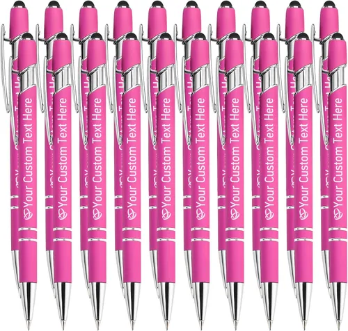Miniatura 57 de STREADVE Bolígrafos personalizados personalizados con nombre grabado, logotipo, texto, bolígrafos de escritura suave, regalo personalizado para Negro
