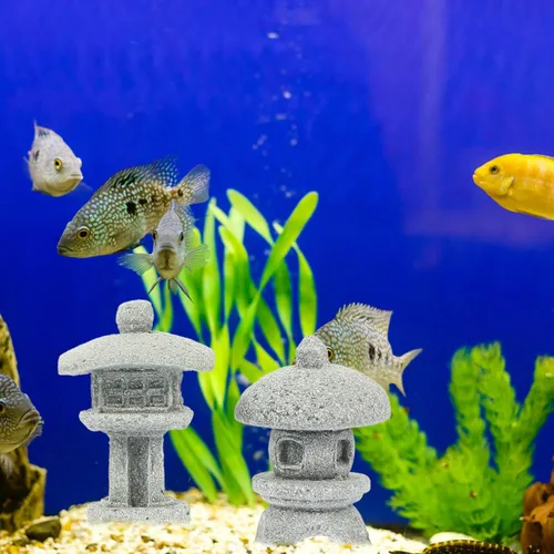 Miniatura 2 de Yardwe Juego de 4 mini estatuas de pagoda japonesas para jardín zen, micro paisaje, decoración interior y exterior, 1.25 x 0.82 x 0.82 pulgadas