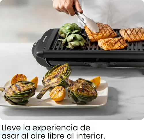 Miniatura 2 de Chefman Parrilla eléctrica para interiores sin humo con superficie de cocción antiadherente y perilla de temperatura ajustable de cálido a abrasador