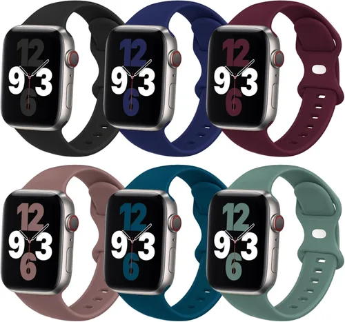 Miniatura 14 de Paquete de 6 correas deportivas compatibles con Apple Watch Band de 1.496 in 1.575 in 1.614 in 1.654 in 1.732 in 1.772 in 1.811 in 1.929 in