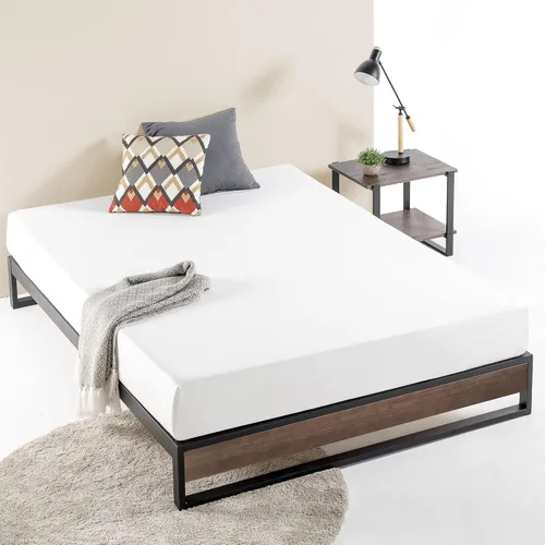 Miniatura 14 de Zinus Suzanne - Cama de plataforma de 6 pulgadas sin cabecero, Acero Madera Contrachapado, Marrón