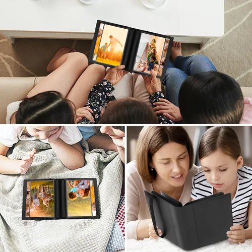 Miniatura 7 de Álbum de fotos pequeño, página interior negra con fuerte banda elástica, cada uno con capacidad para 64 fotos, mini libro de 4 x 6 pulgadas, álbum