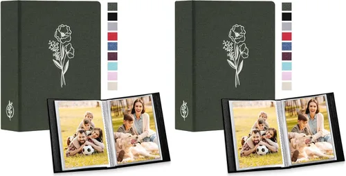 Miniatura 49 de Lanpn - Álbum de fotos autoadhesivo de lino, 40 páginas, álbum de fotos para manualidades, páginas adhesivas magnéticas, contiene fotos de 4 x 6, 7