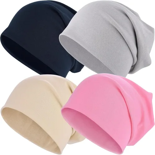 Miniatura 9 de EINSKEY Gorro ligero holgado para hombres y mujeres, gorro de algodón fino de gran tamaño, gorro de quimioterapia, gorro para dormir nocturno