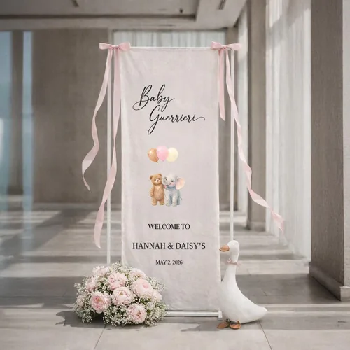 Miniatura 4 de Banner de bienvenida personalizado para baby shower, letrero de telón de fondo de tela con nombre personalizado Baby Shower #6