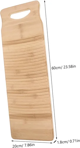 Miniatura 2 de Hemoton Tabla de lavado de madera, tabla de lavar a mano, tabla de lavar a mano para suministros de lavandería para el hogar, L