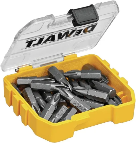 Juego de destornilladores DEWALT, Phillips #2, 1 pulgada, 25 piezas (DWAF2002B25), Amarillo