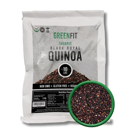 Miniatura 13 de Quínoa Royal Orgánica Tri-Color de Greenfit Sin GMO, Sin Gluten, Vegana y Orgánica Proteína Completa, Alta Fibra, Quinoa Tri-Color Baja