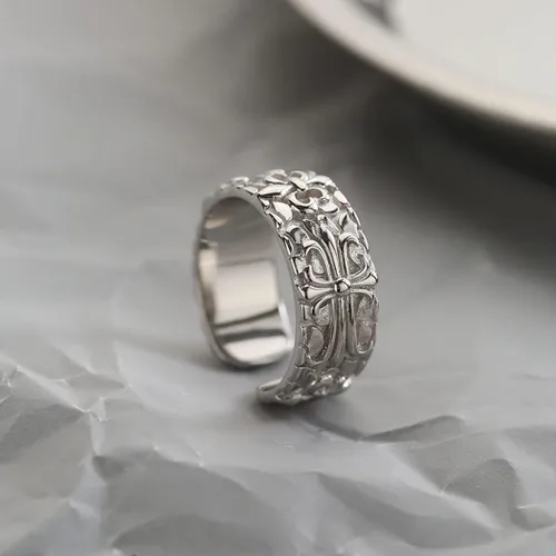 Miniatura 4 de Anillo vintage de acero inoxidable de ojo de horus, anillo de ojo de dios, anillo ajustable de cruz de flor abierta de seis caracteres, anillo